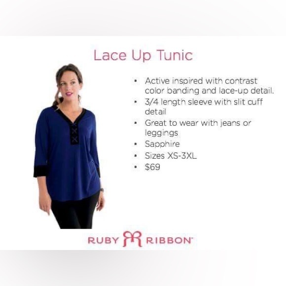 Ruby Ribbon Lace Up Tunic - Picture 6 of 6